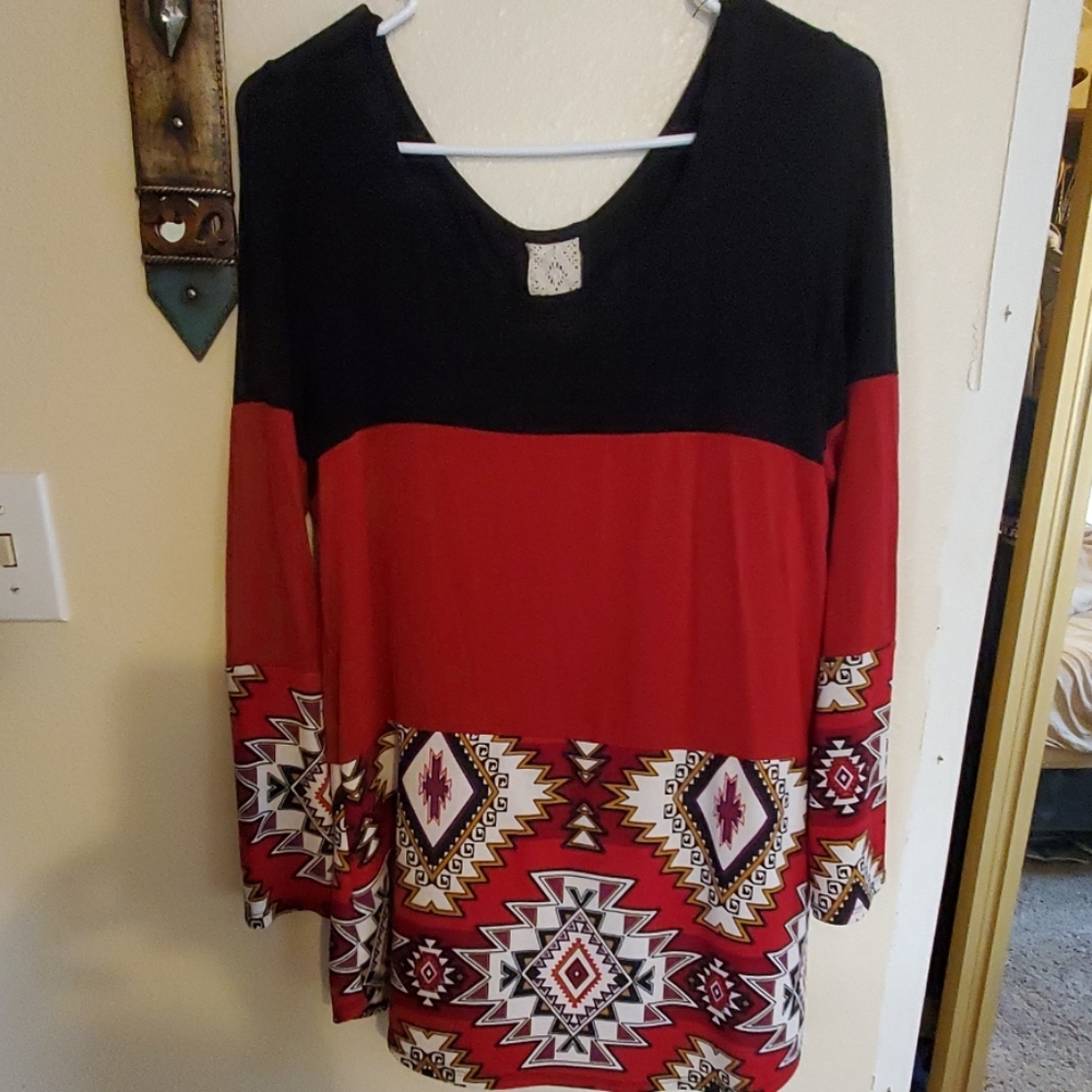 Western print tunic